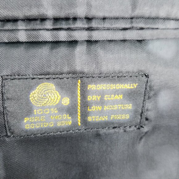 Jones New York Men's 42R Solid Black 100% Wool Blazer Sport Coat & Tie 12626 - Picture 8 of 9